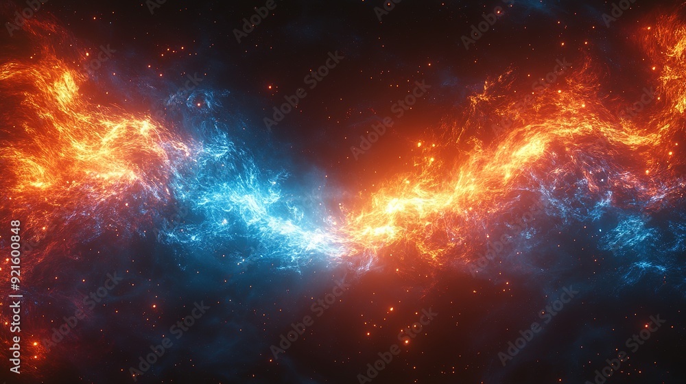 Abstract Cosmic Encounter of Fire and Ice Abstract Cosmic Encounter of Fire and Ice