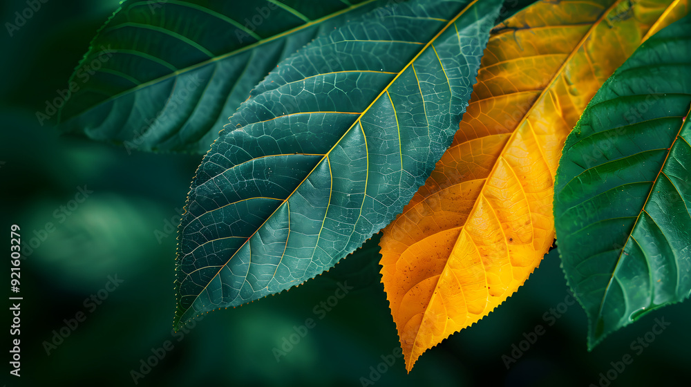 Ironwood leaf with green and yellow Ironwood leaf with green and yellow