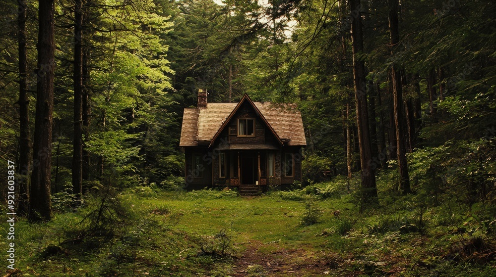 A charming cabin nestled in a tranquil forest, surrounded by lush greenery and a sense of peace, perfect for nature lovers. A charming cabin nestled in a tranquil forest, surrounded by lush greenery and a sense of peace, perfect for nature lovers.
