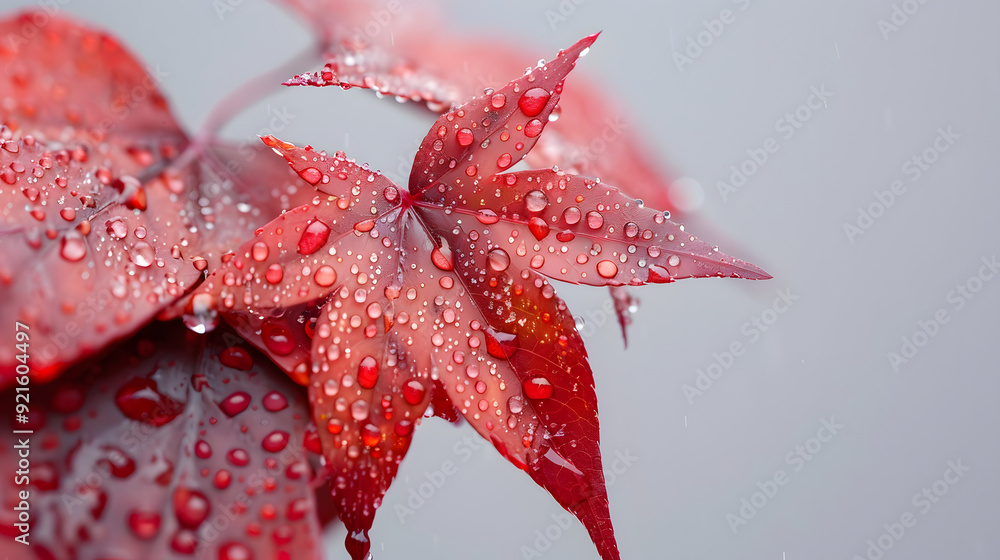 Sweetgum leaf with star shape and red color Sweetgum leaf with star shape and red color