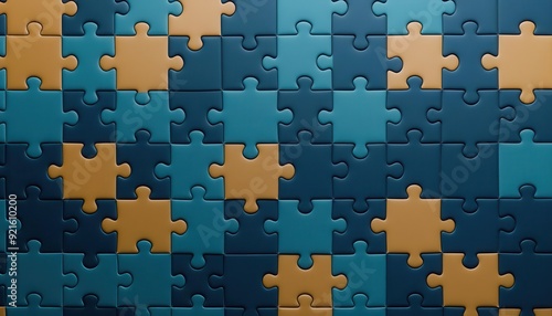 A digital puzzle with pieces representing transaction processes, strategy, and user experience, symbolizing comprehensive e-commerce planning photo