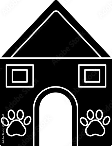 Paw with house vector illustration