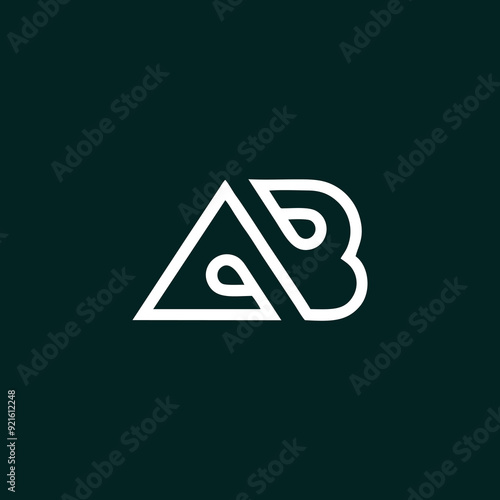 Abstract letter AB logo. This logo icon incorporate with abstract shape in the creative way. It look like letter A and B.
