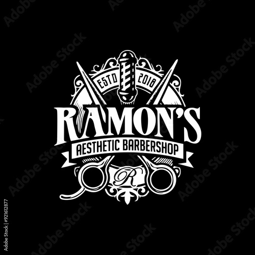 premium vintage logo for barber shop