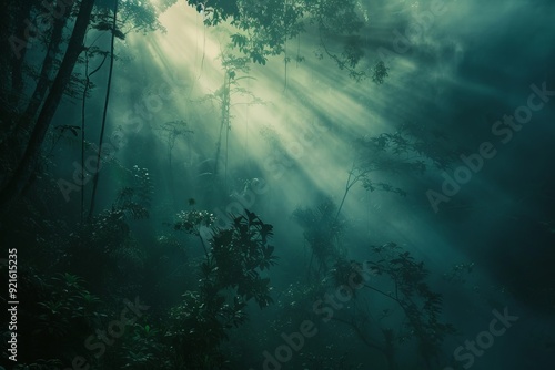 Untouched Splendor: The Enigmatic Realm of a Pristine Rainforest Generative AI