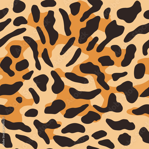 nature inspired tiger print pattern in color of yellow, brown and amber