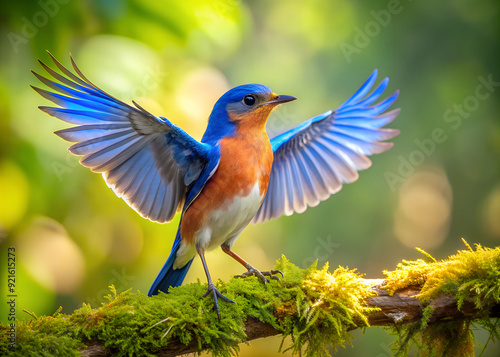 vibrant-orange-bird-perches-delicately-on-a-massiv 