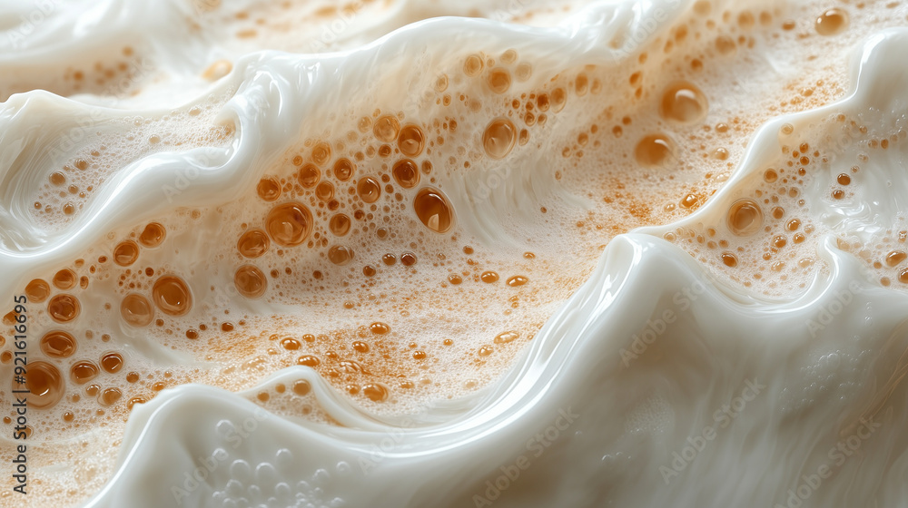 Creamy Latte Art: A close-up macro shot of frothy latte art, capturing the intricate swirls and bubbles of the creamy foam. This image evokes a sense of indulgence and sophistication, perfect for show Creamy Latte Art: A close-up macro shot of frothy latte art, capturing the intricate swirls and bubbles of the creamy foam. This image evokes a sense of indulgence and sophistication, perfect for show