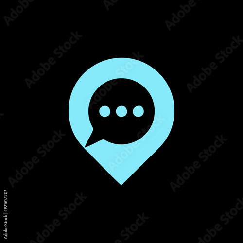 Chat Pin Logo Design Element