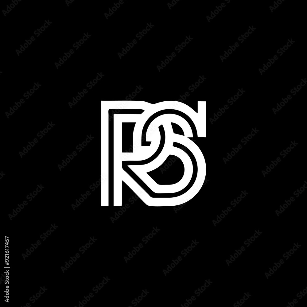 Obraz premium SR logo letter design on luxury background. RS logo monogram initials letter concept. SR icon logo design. RS elegant and Professional letter icon design on black background. R S SR RS