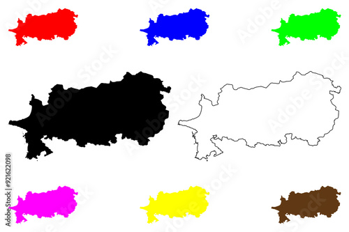 Aydin (Provinces of the Republic of Turkey) map vector illustration, scribble sketch Aydin ili map