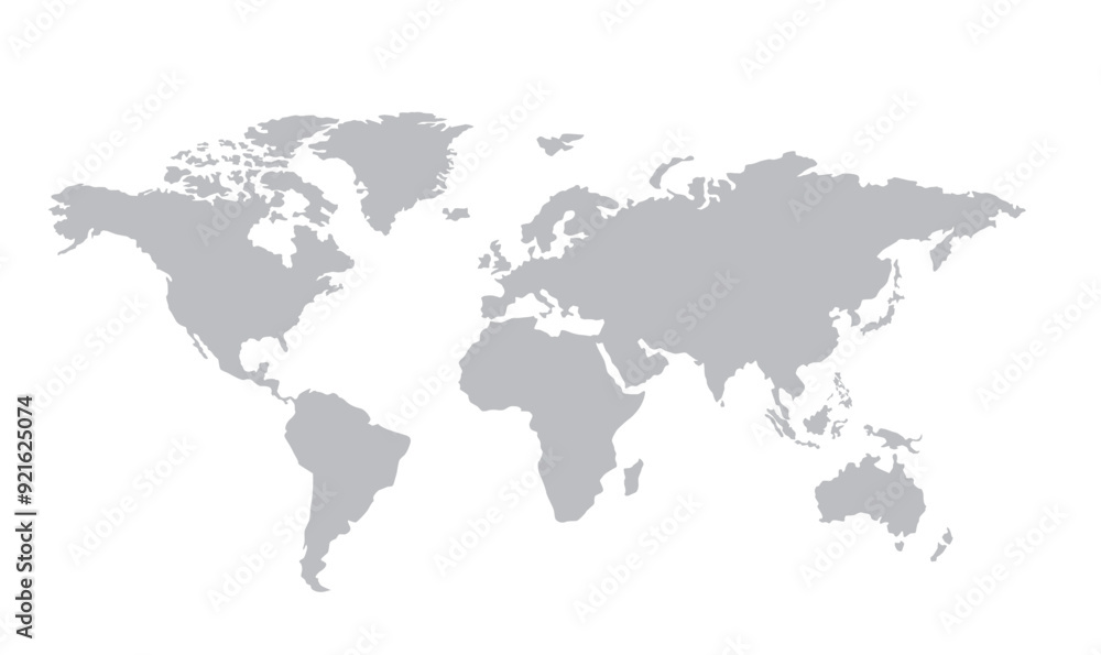 Vector World Map Silhouette on White Background Vector World Map Silhouette on White Background