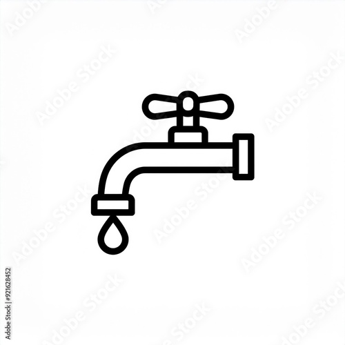 water faucet tap black icon isolated on white