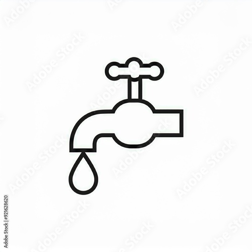 water faucet tap black icon isolated on white