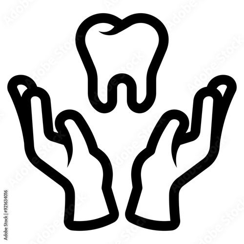 hand holding dental care icon
