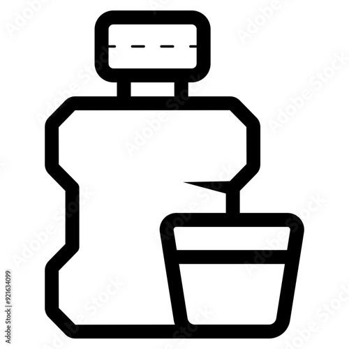 mouthwash and glass drink icon