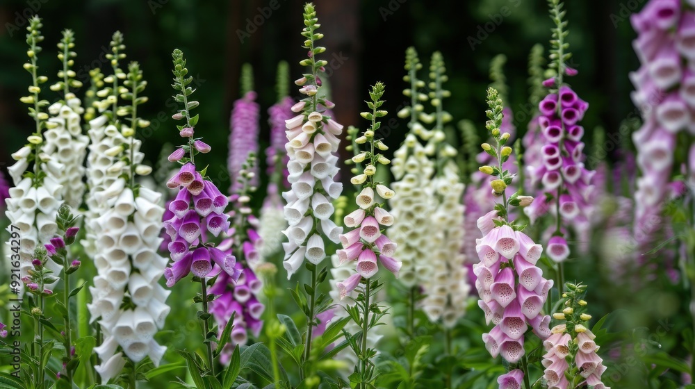 A Close Up of Colorful Foxgloves A Close Up of Colorful Foxgloves
