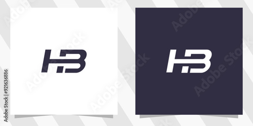 letter hb bh logo design vector