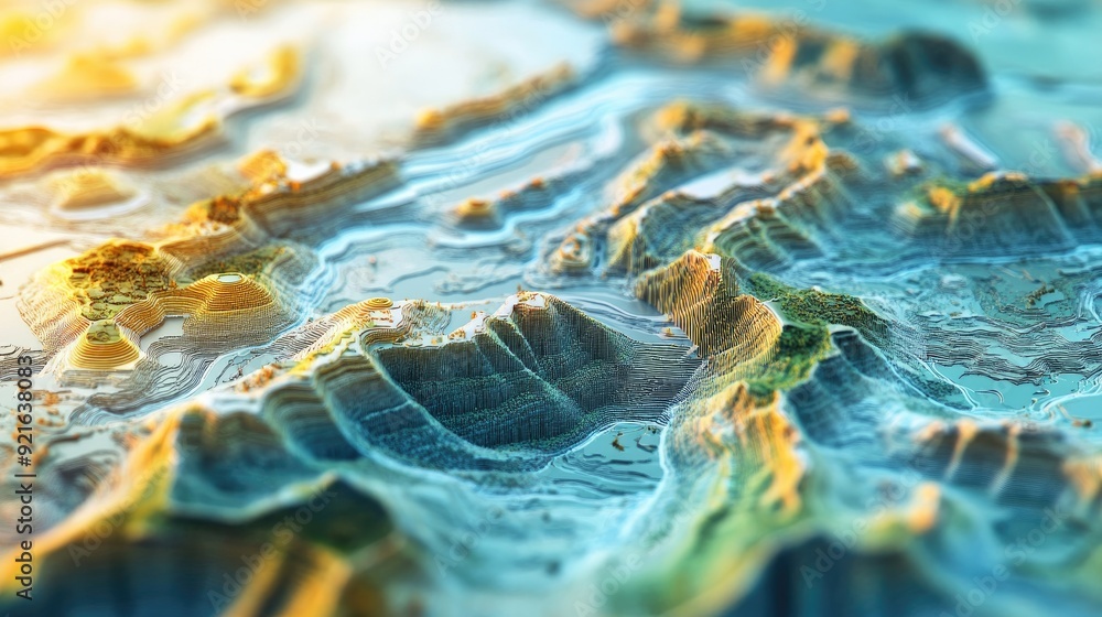 Digital 3d Map Terrain Showcasing Gis Geodata Mapping Concept Digital 3d Map Terrain Showcasing Gis Geodata Mapping Concept