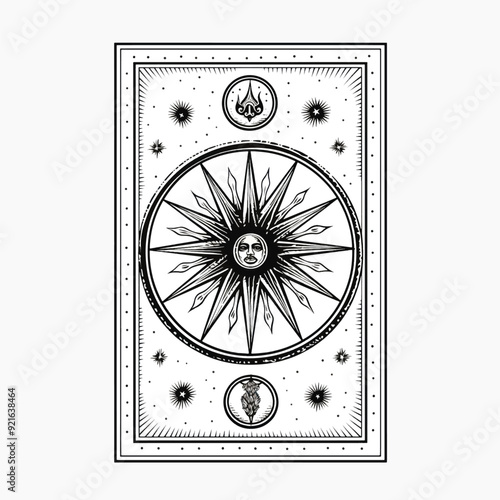 Mystical celestial tarot card design