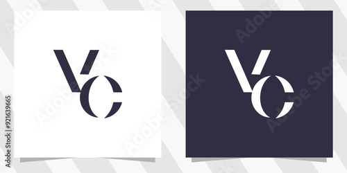 letter vc cv logo design vector