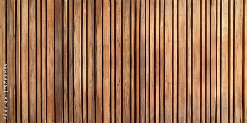 This high-resolution photograph showcases a close-up of wooden wall paneling with vertical slats. This high-resolution photograph showcases a close-up of wooden wall paneling with vertical slats.