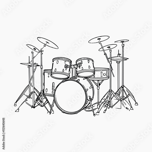 Illustrated drum set outline