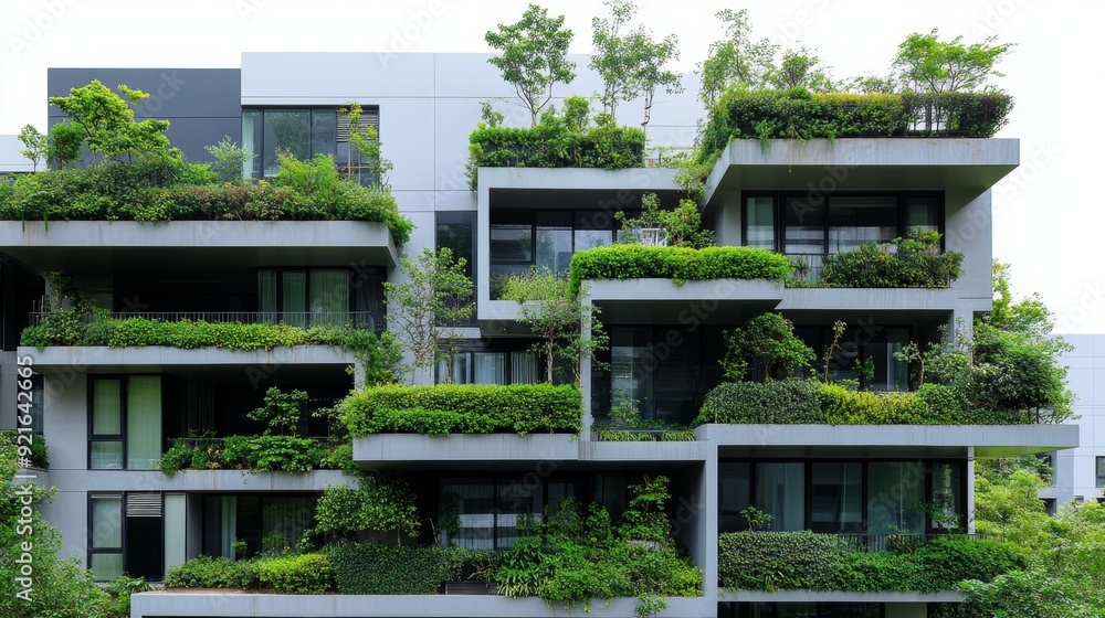 Image showcasing Eco-Friendly Zero-Emission Building with Greenery and Rainwater ...