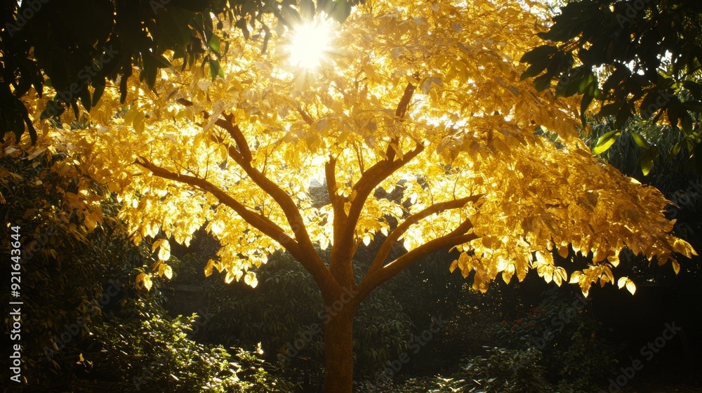 Golden Tree of Life: Majestic Symbol of Abundance and Vitality in Sunlit Greenery Golden Tree of Life: Majestic Symbol of Abundance and Vitality in Sunlit Greenery