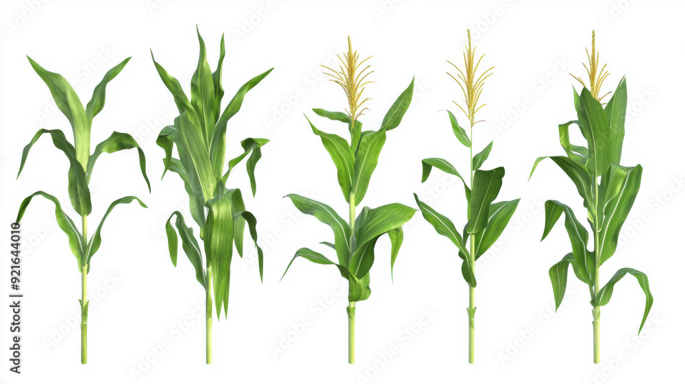 Fototapeta premium Collection corn plant isolated on a white background