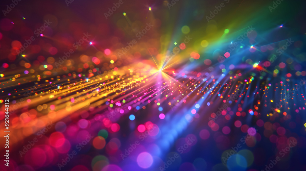 Obraz premium Abstract Background with Colorful Bokeh and Light Rays