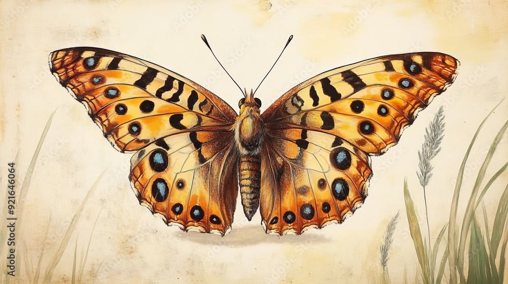 Obraz premium The Queen of Spain Fritillary (Issoria lathonia) is a butterfly belonging to the Nymphalidae family.