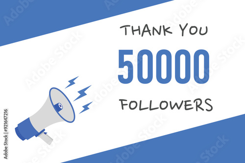 50000  OR 50k followers celebration. Thank you 50000  followers congratulation template banner. banner for social 50k friends and followers. celebrate subscribers and followers.
