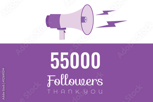 50000 OR 50k followers celebration. Thank you 50000 followers congratulation template banner. banner for social 50k friends and followers. celebrate subscribers and followers.
