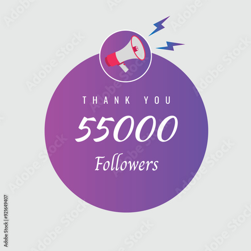 50000 OR 50k followers celebration. Thank you 50000 followers congratulation template banner. banner for social 50k friends and followers. celebrate subscribers and followers.
