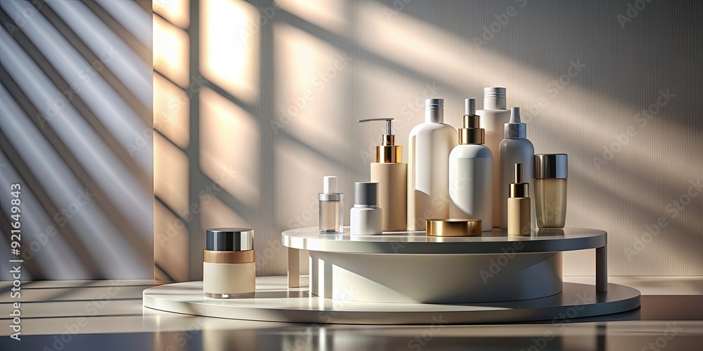 Podium cosmetic display stand with shadow , podium, cosmetic, display, stand, shadow,rendering, retail, beauty, makeup Podium cosmetic display stand with shadow , podium, cosmetic, display, stand, shadow,rendering, retail, beauty, makeup
