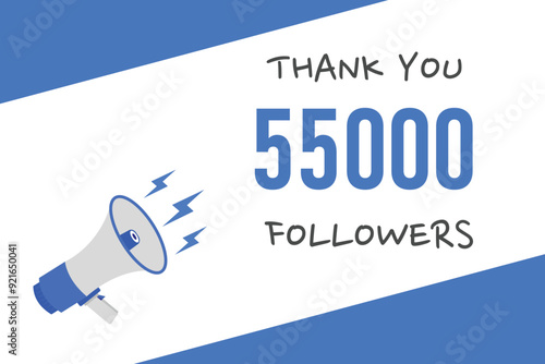 50000 OR 50k followers celebration. Thank you 50000 followers congratulation template banner. banner for social 50k friends and followers. celebrate subscribers and followers.
