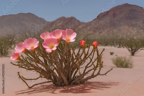 Desert plant, flowers, blossoms
