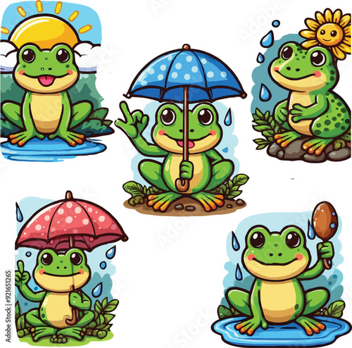 set of quite frogs  photo