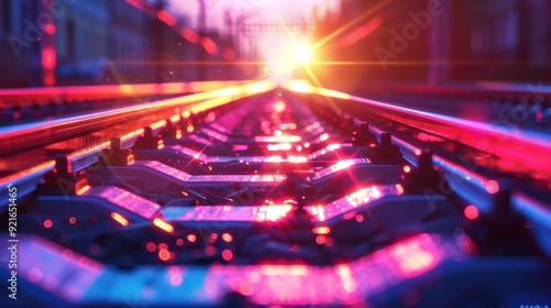 Train Tracks at Sunset
