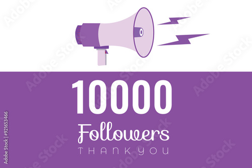 10000 OR 10k followers celebration. Thank you 10000 followers congratulation template banner. banner for social 10k friends and followers. celebrate subscribers and followers.
