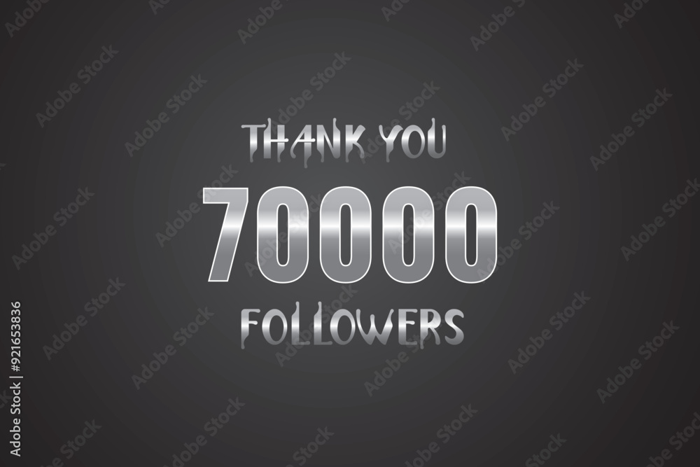 Obraz premium 70000 OR 70k followers celebration. Thank you 70000 followers congratulation template banner. banner for social 70k friends and followers. celebrate subscribers and followers. 
