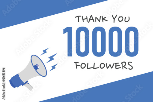 10000 OR 10k followers celebration. Thank you 10000 followers congratulation template banner. banner for social 10k friends and followers. celebrate subscribers and followers.
