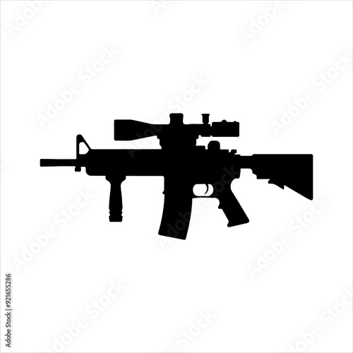 M416 silhouette vector illustration design on white background.