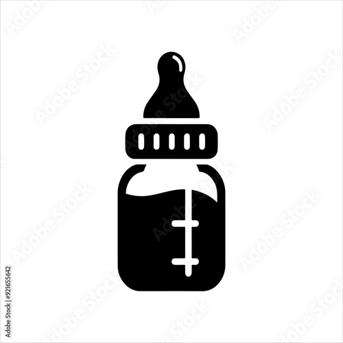 Baby bottle icon silhouette vector illustration design on white background.