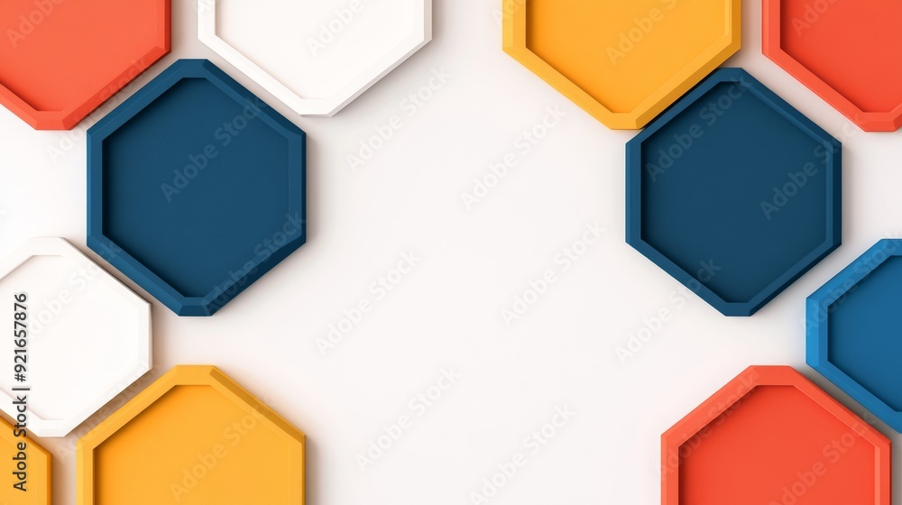 Dynamic hexagon grid with bold primary colors, sharp lines, and precise edges, creating a modern design Dynamic hexagon grid with bold primary colors, sharp lines, and precise edges, creating a modern design