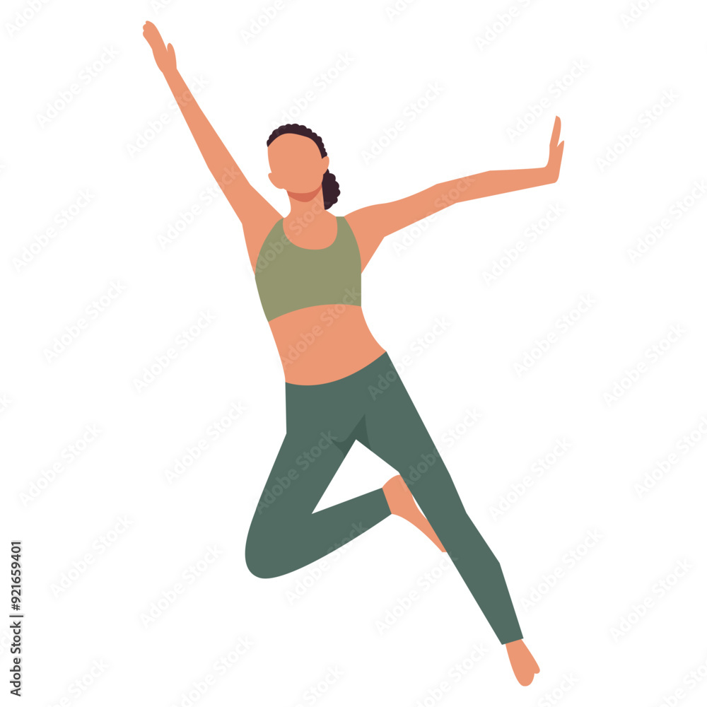 Yoga Pose Illustration in Flat Cartoon Concept. Relax and Meditate. Isolated Vector Character Yoga Pose Illustration in Flat Cartoon Concept. Relax and Meditate. Isolated Vector Character