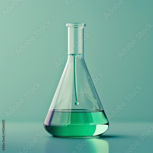 labglass conical flask narrow neck isolated on a flat background  photo