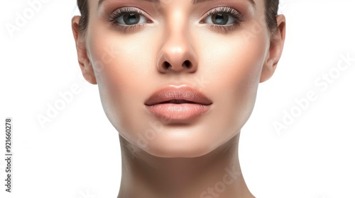 woman's face for lip beauty center advertising