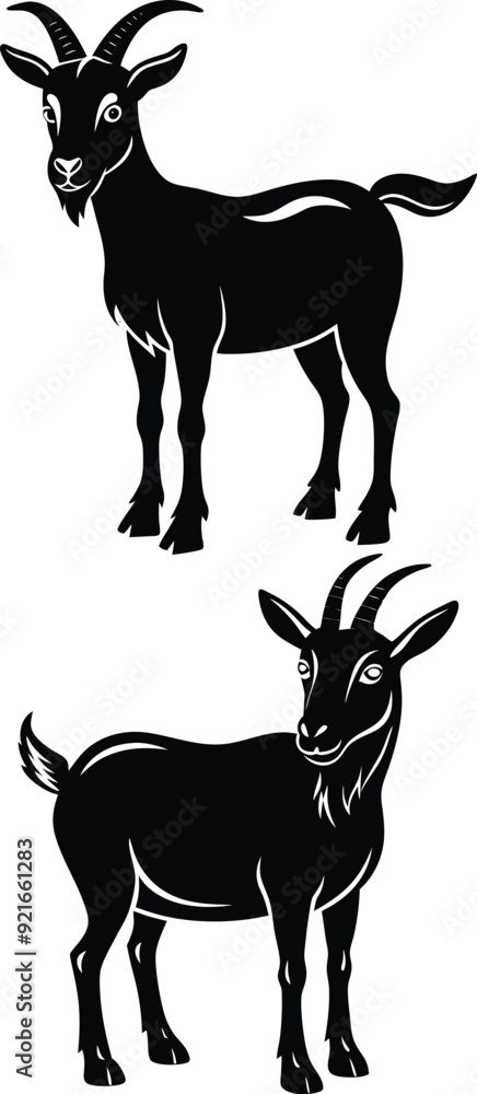 Fototapeta premium Goat Vector Silhouette